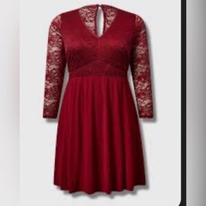 Torrid Lace Fit and Flared Holiday Dress